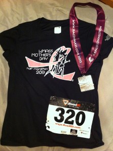 WMass Mother's Day Half Marathon Medal and Shirt