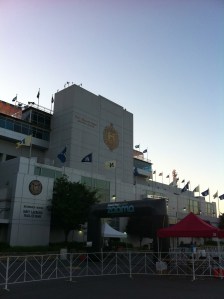 The starting area outside the stadium