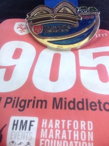 Harvard Pilgrim Half Marathon Bib and Medal