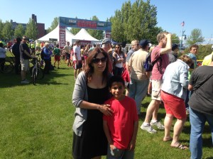 Not the picture I envisioned of me at the finish line of the Vermont City Marathon